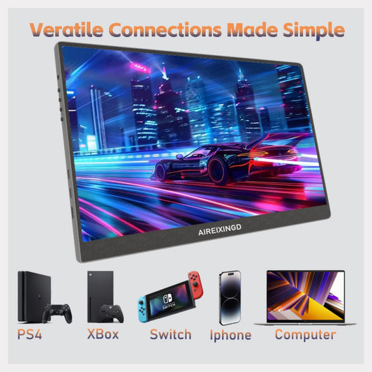 15.6 inch Portable Monitor FHD 1080P with HDMI USB-C Second Monitor Extended Display for PC Laptop Mac Switch Xbox PS4/5