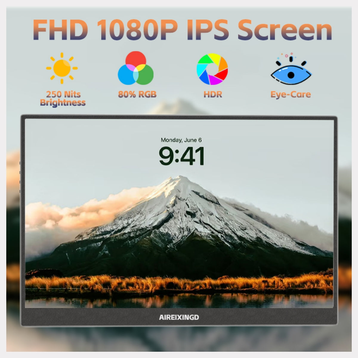 15.6 inch Portable Monitor FHD 1080P with HDMI USB-C Second Monitor Extended Display for PC Laptop Mac Switch Xbox PS4/5